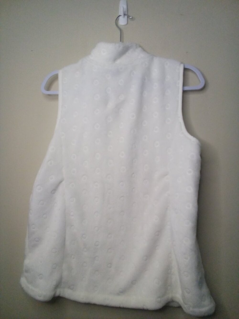 Kim Rogers Fleece Vest Women M Full Zip Sleeveless Soft Pockets White - Picture 10 of 13